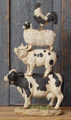 Ox and Sheep: A Study in Ceramic Serenity and Earthy Humor