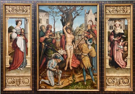 The St. Sebastian Altarpiece -  A Symphony of Devotional Imagery and Exquisite Detailing!