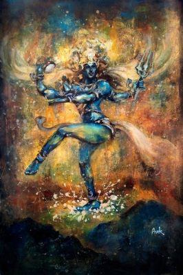 The Dancing Shiva Painting: A Whimsical Dance Between Form and Chaos!