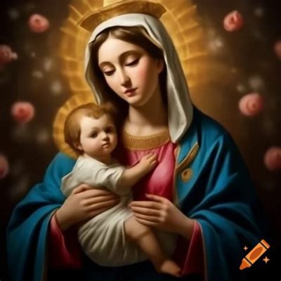 “The Virgin and Child” – A Radiant Depiction of Divine Love and Tenderness!